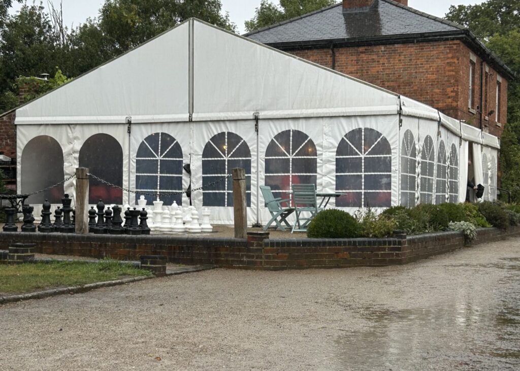 Picnic Marquee in the rain