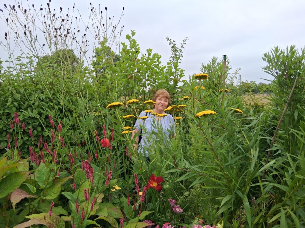 Grafton Cottage - Gwen among the flowers